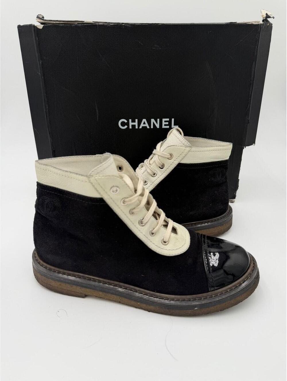 Chanel High-Top Combat Boot Style High-Top Womens Size 8/38